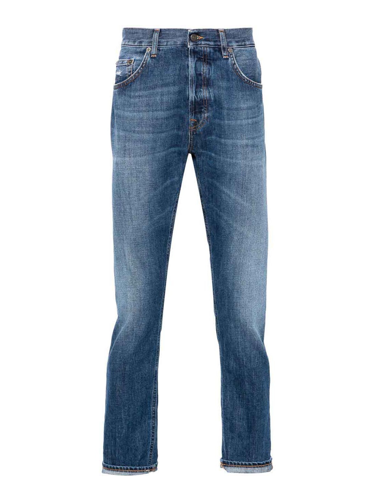 Dondup Straight Leg Jeans In Blue