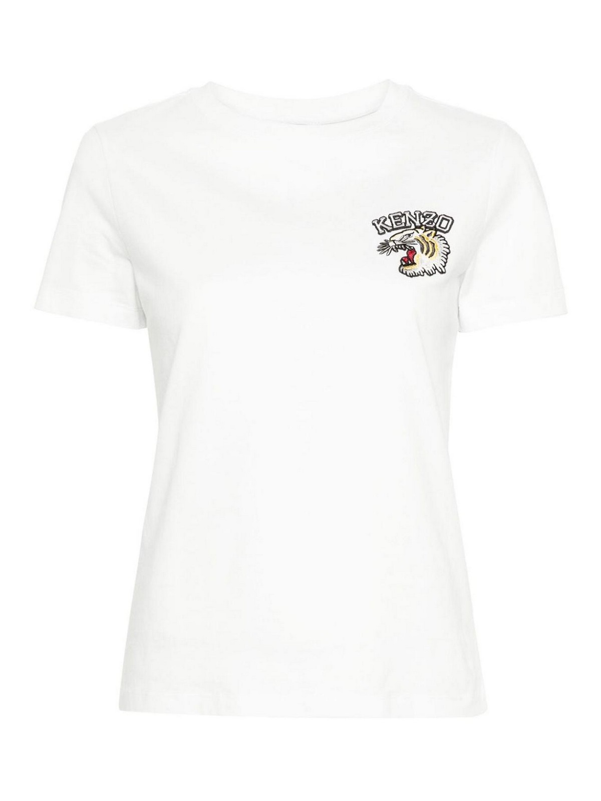 Shop Kenzo Tiger Head Motif T-shirt In White