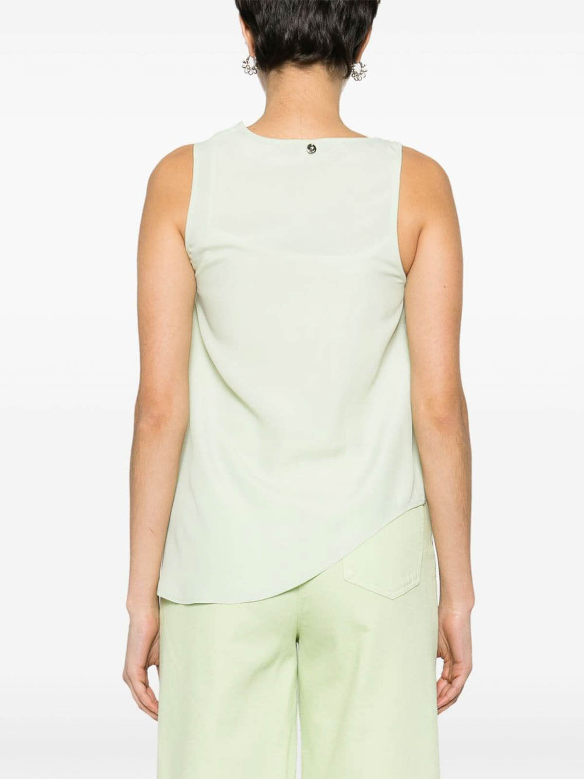 Shop Liu •jo Asymmetrical Top In Green
