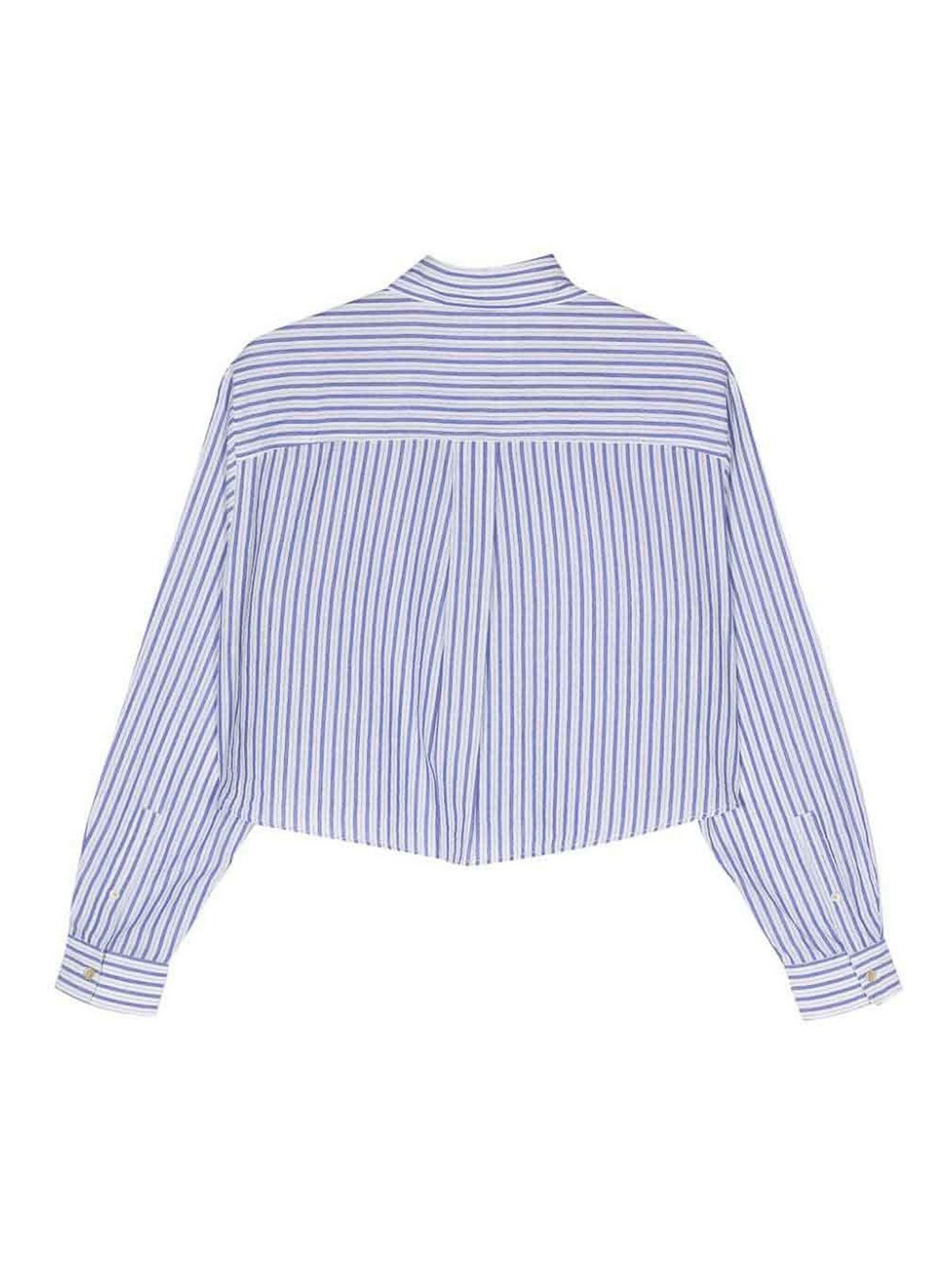 Shop Isabel Marant Étoile Vertical Stripe Shirt In Light Blue