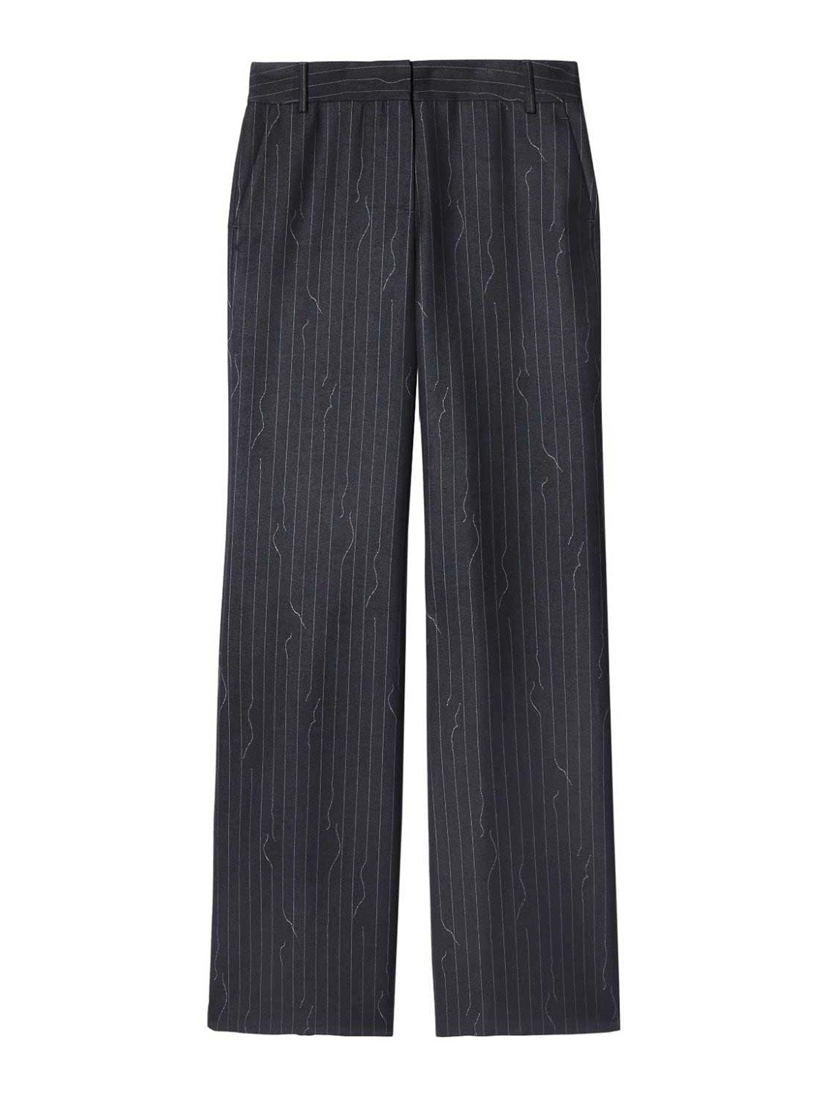 Shop Off-white Pinstriped Trousers In Grey