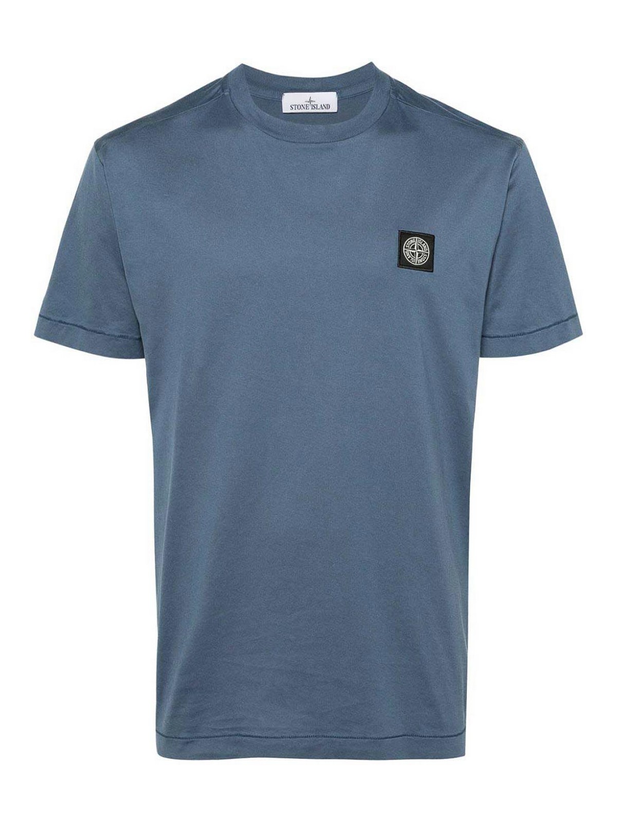 Stone Island T-shirt With Logo In Light Blue