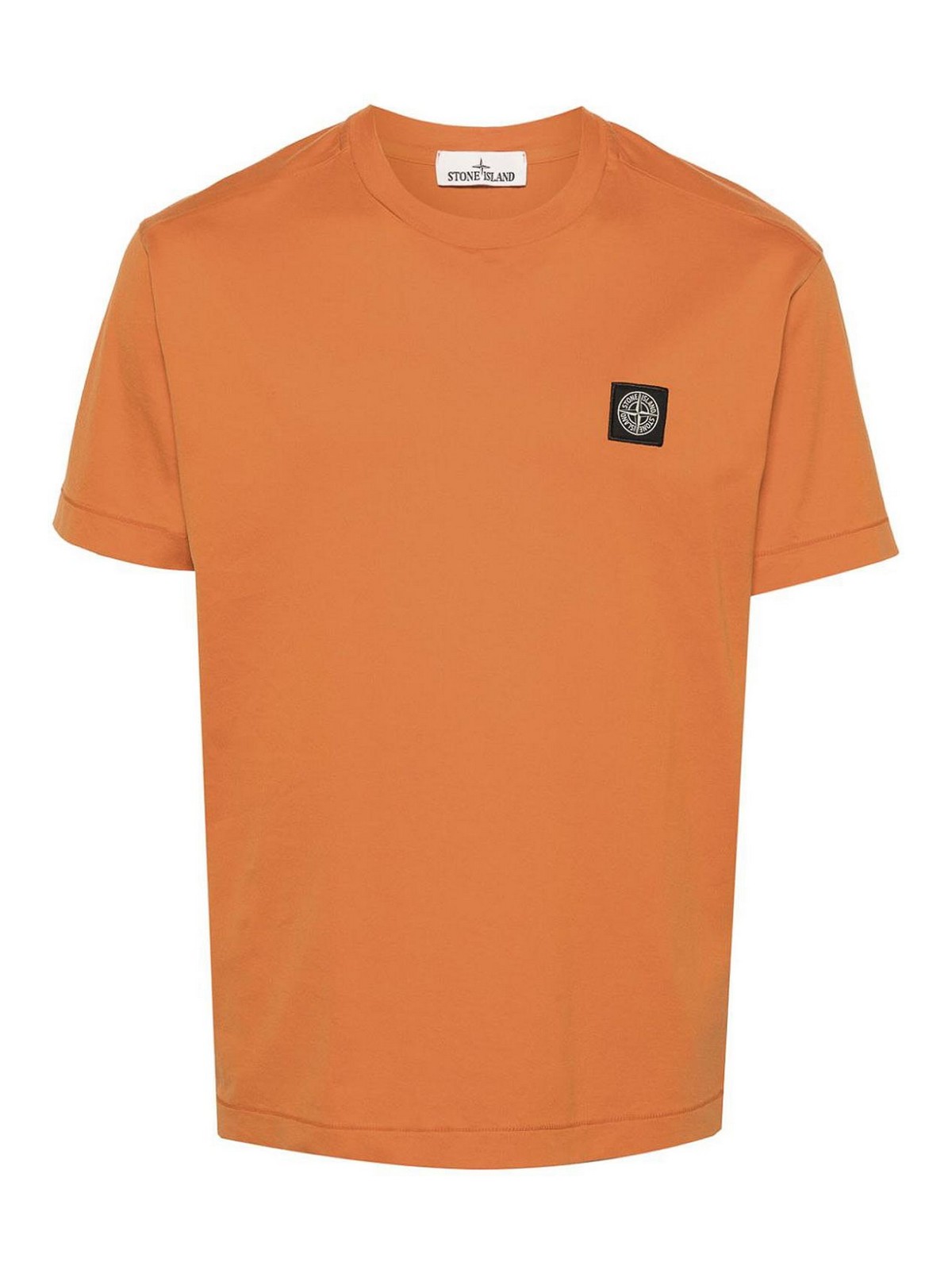 Stone Island T-shirt With Logo In Orange