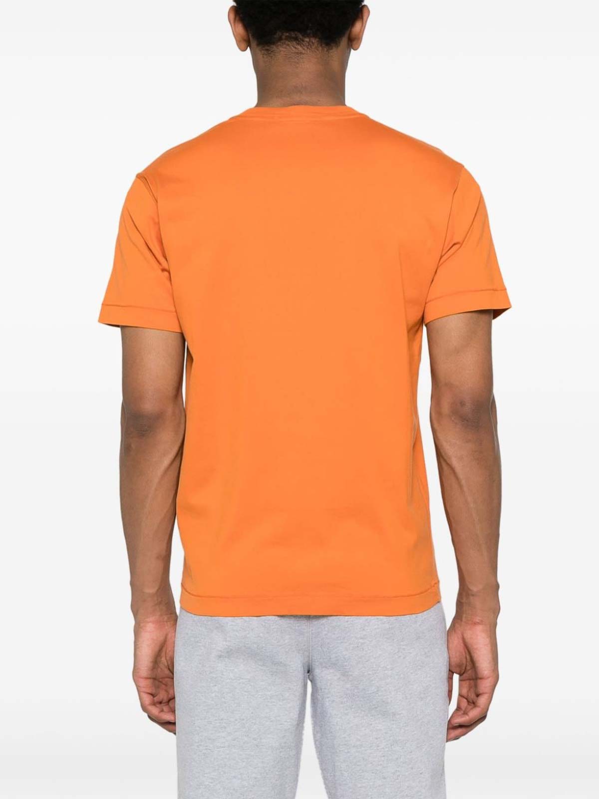 Shop Stone Island T-shirt With Logo In Orange