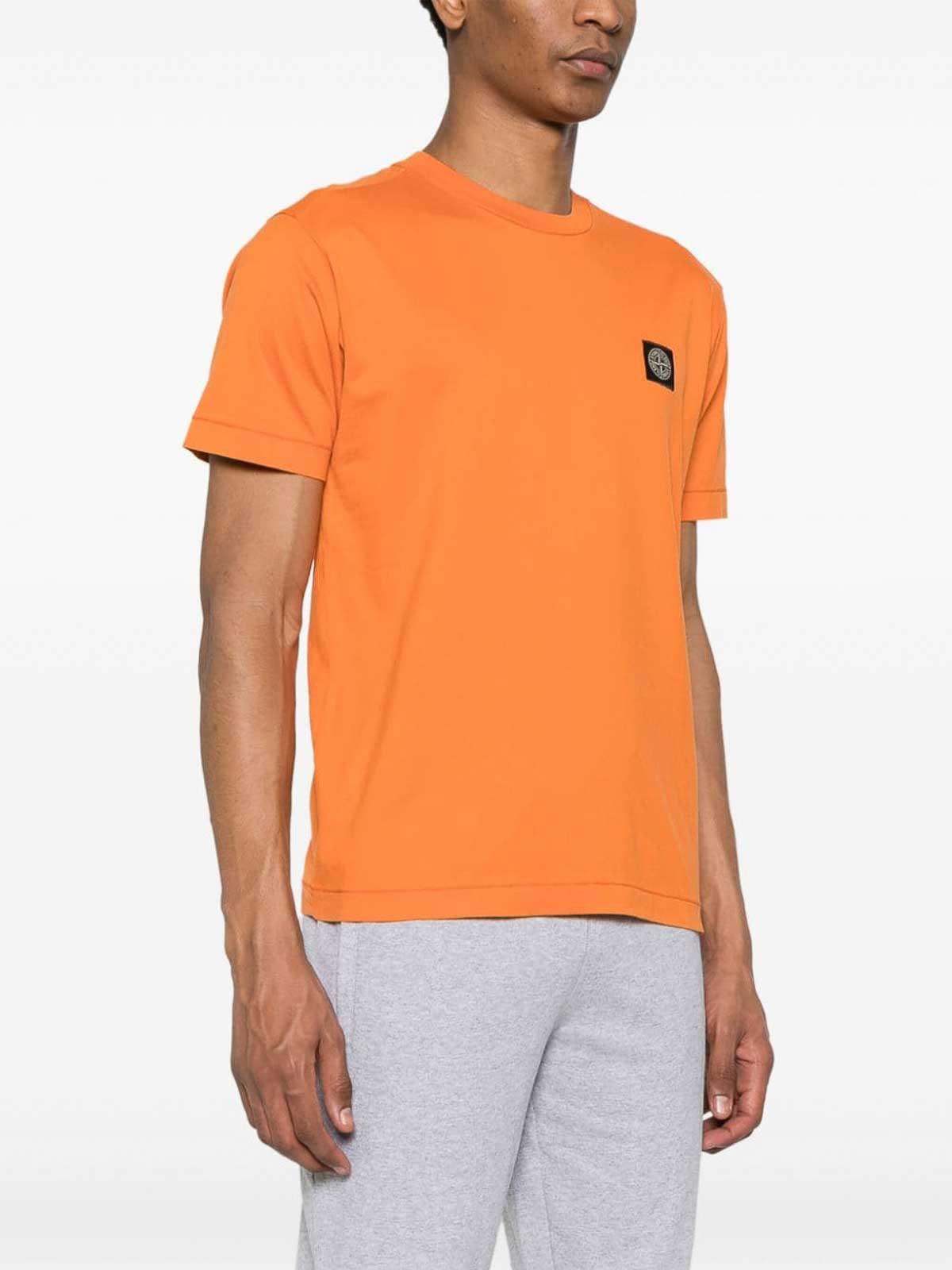 Shop Stone Island T-shirt With Logo In Orange