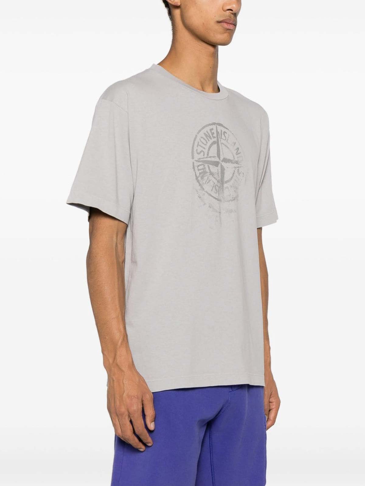 Shop Stone Island T-shirt With Logo In Grey