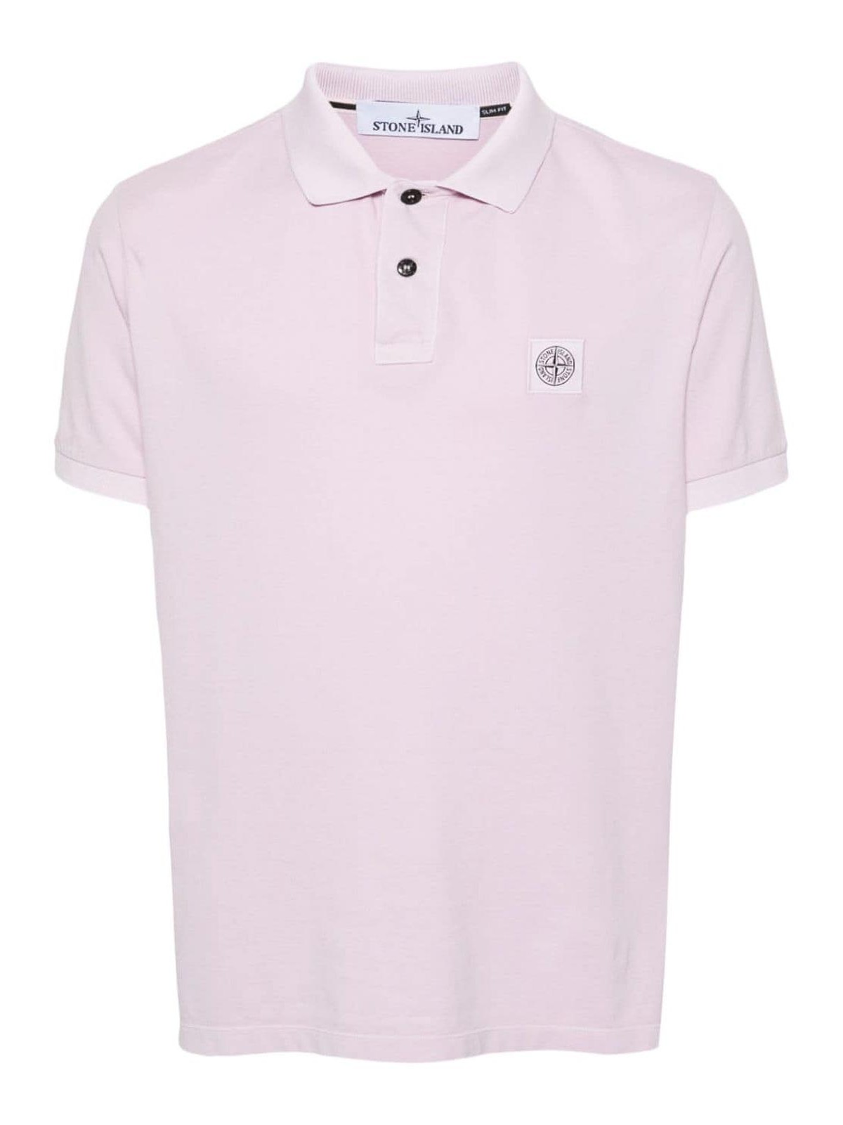 Stone Island Polo Shirt With Logo In Nude & Neutrals