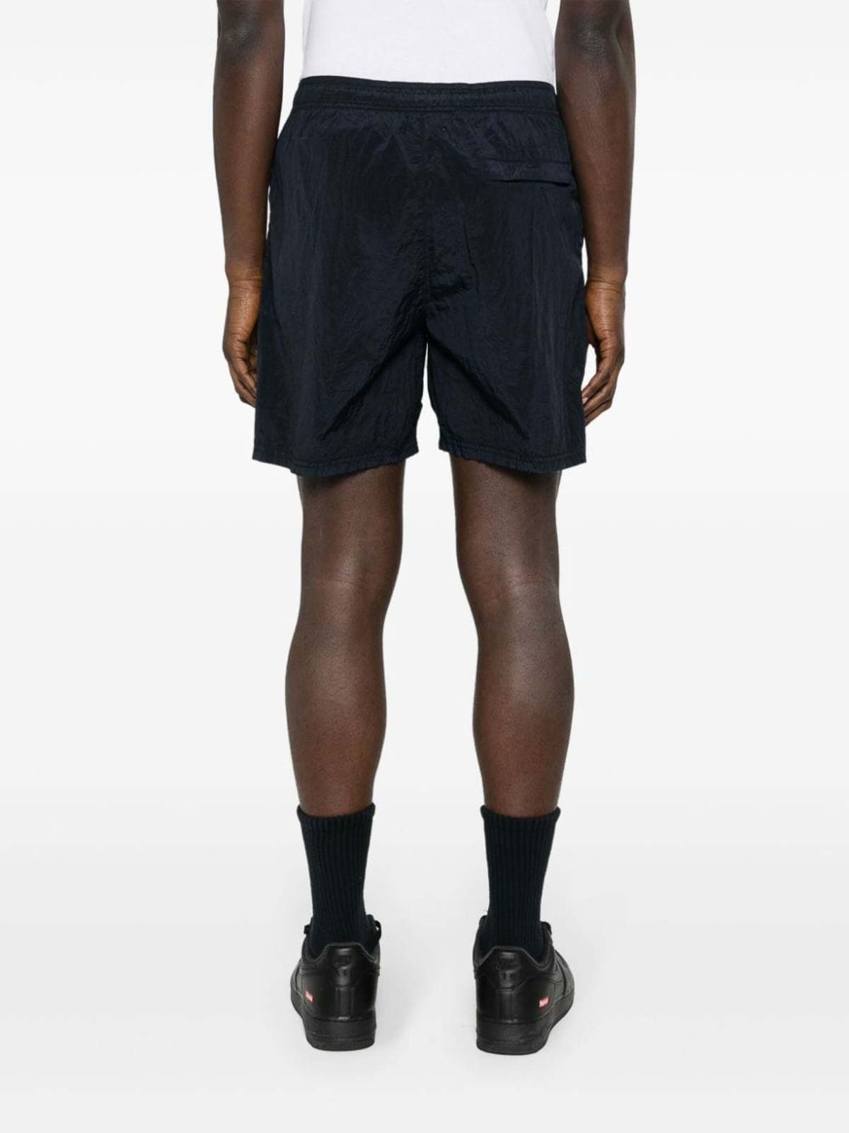 Shop Stone Island Swimsuit With Logo In Blue