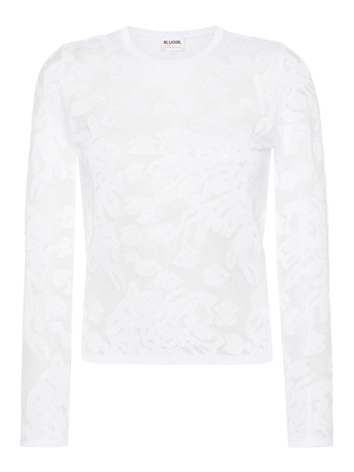 Blugirl 弹性蕾丝设计罩衫 In White