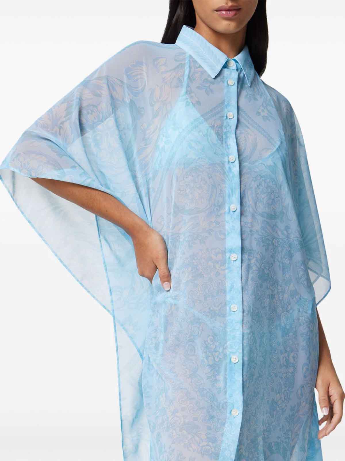 versace beach dress Vintage 1992 Gianni Versace Beaded 'Seashell' Print Silk Hourglass Gown