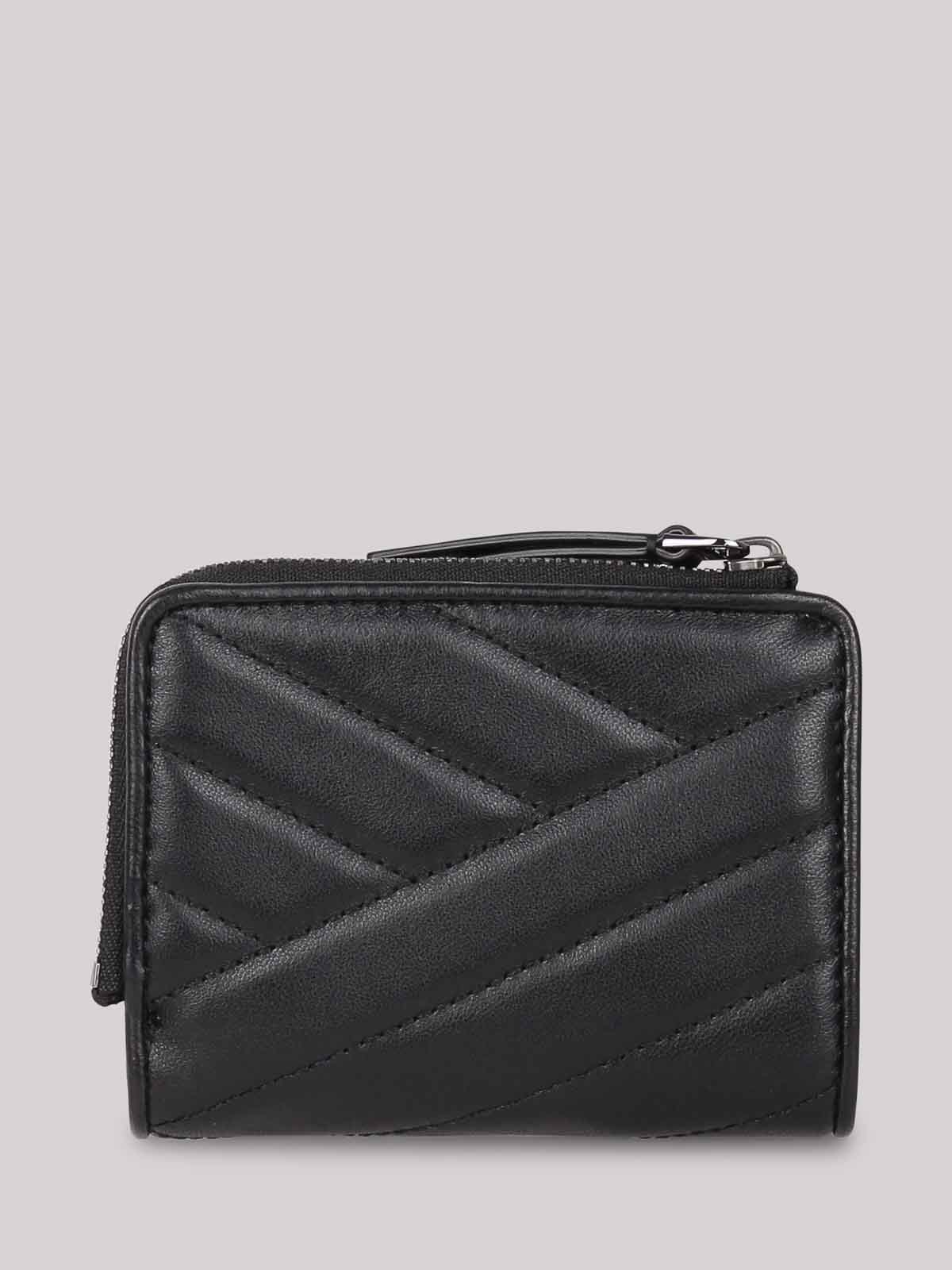 Shop Tory Burch Kira Matelass Wallet In Black