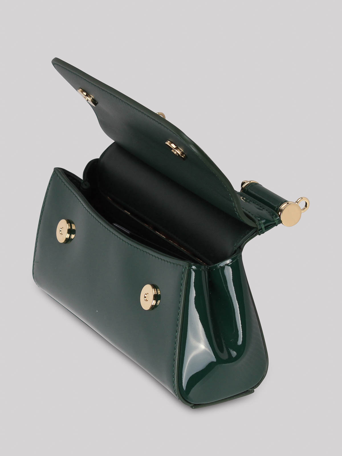 Shop Dolce & Gabbana Small Sicily Bag In Patent Leather In Green