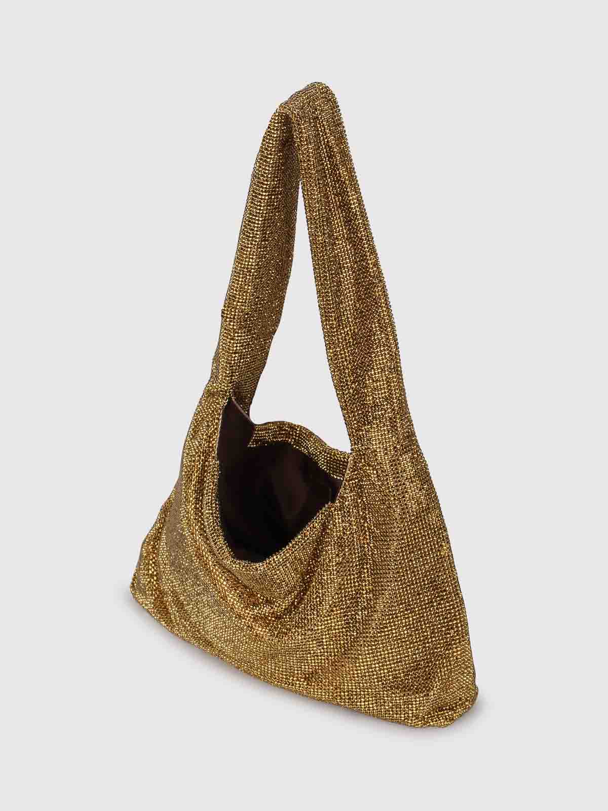 Shop Kara Armpit Bag With Crystal Decoration In Gold