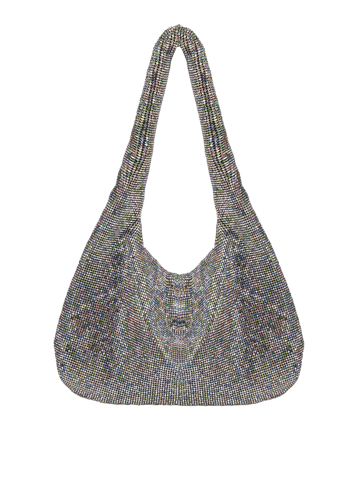 Shop Kara Crystal Mesh Shoulder Bag With Decoration In Silver