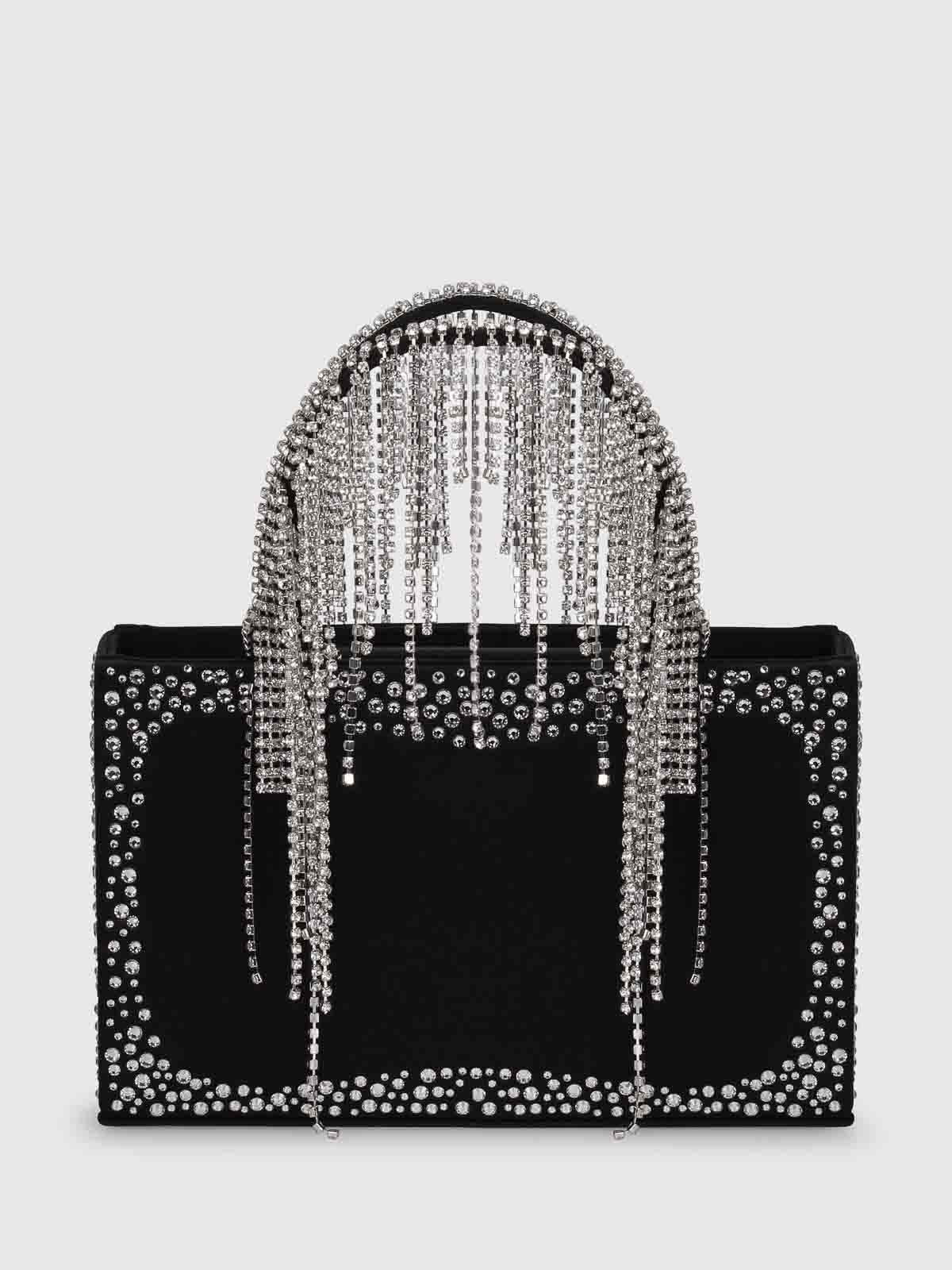 Shop Kara Mini Bag With Crystals In Black