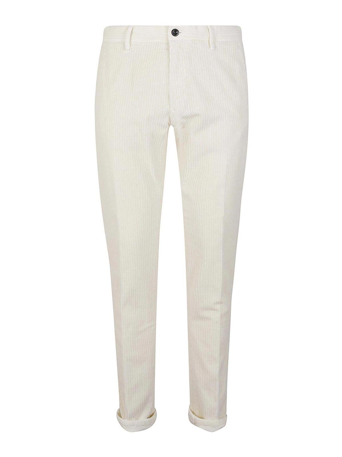 Shop Incotex Velvet Trousers In White