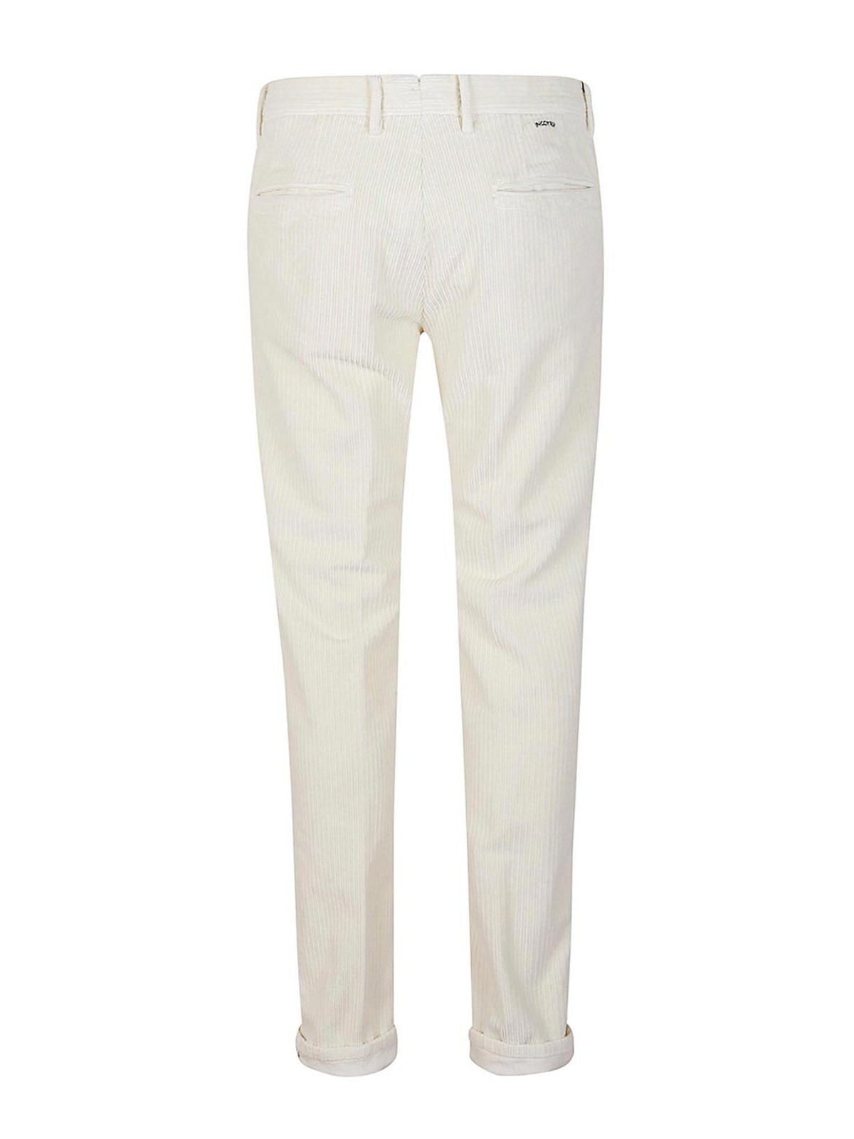 Shop Incotex Velvet Trousers In White