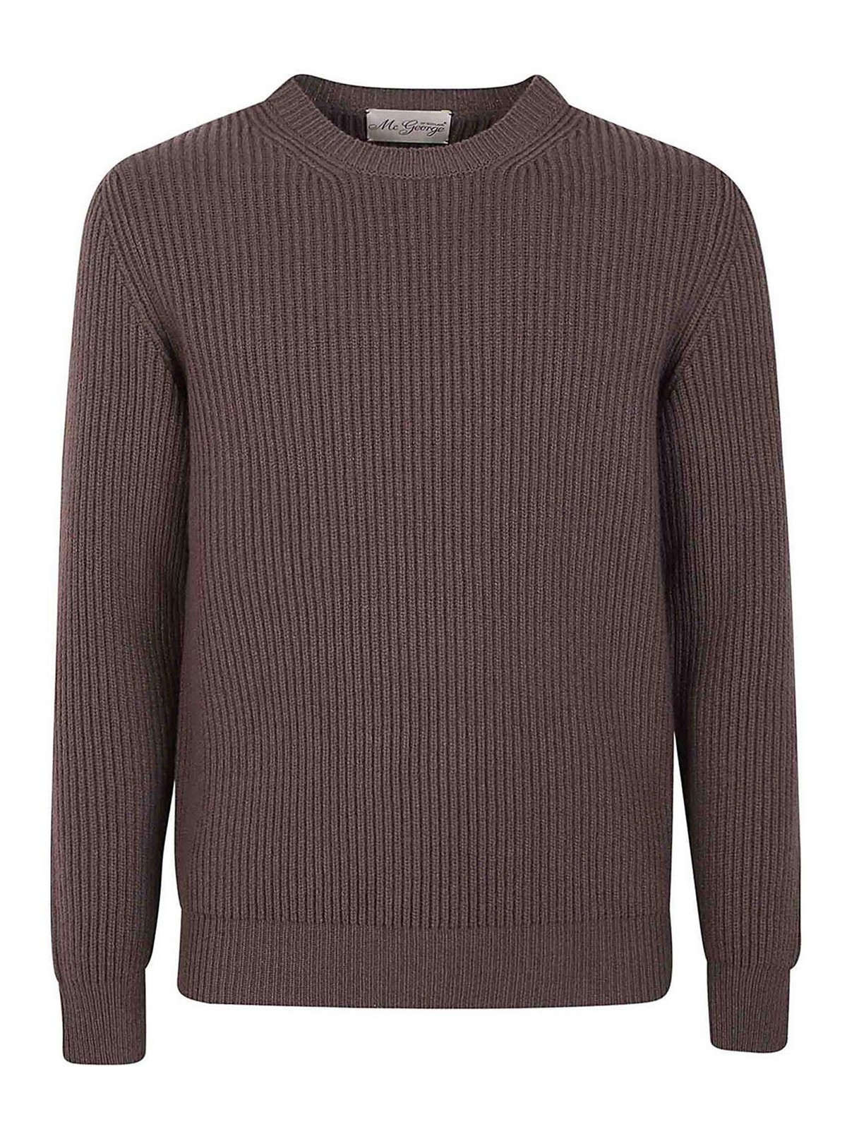 Shop Mcgeorge Of Scotland Crew Neck Sweater In Brown