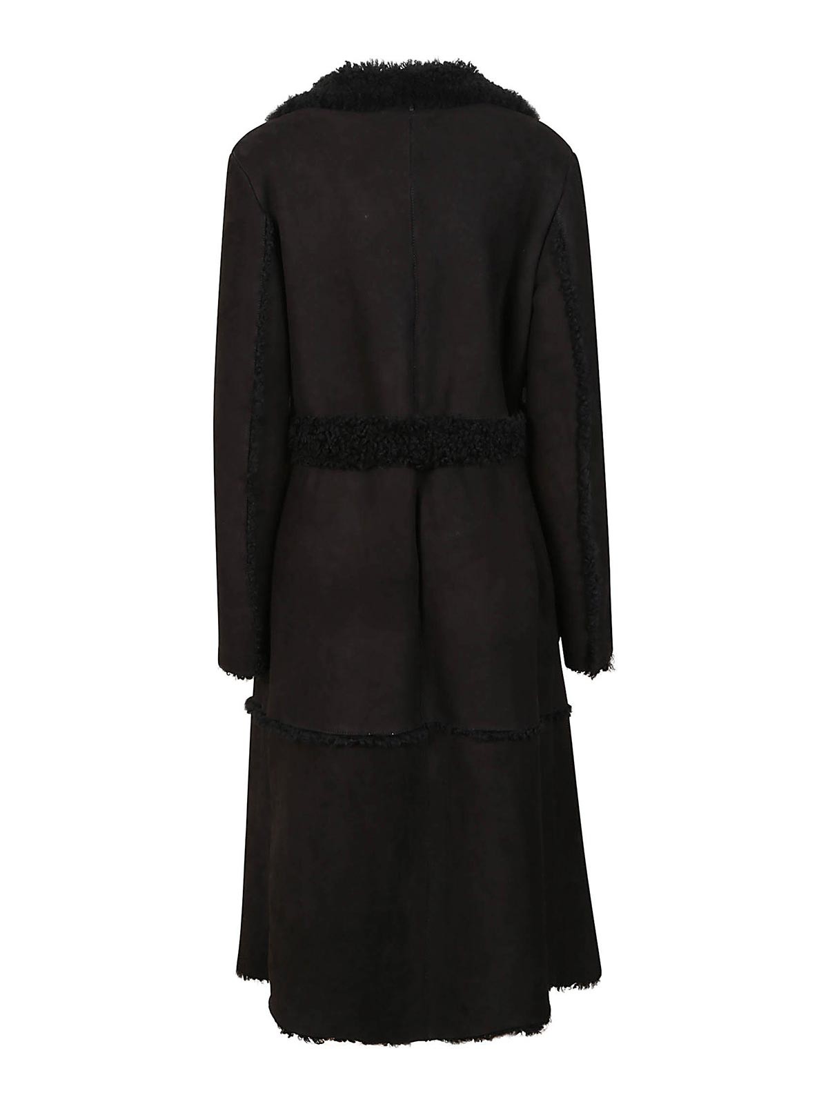 Shop Salvatore Santoro Sheepskin Coat With Patch Pockets In Black