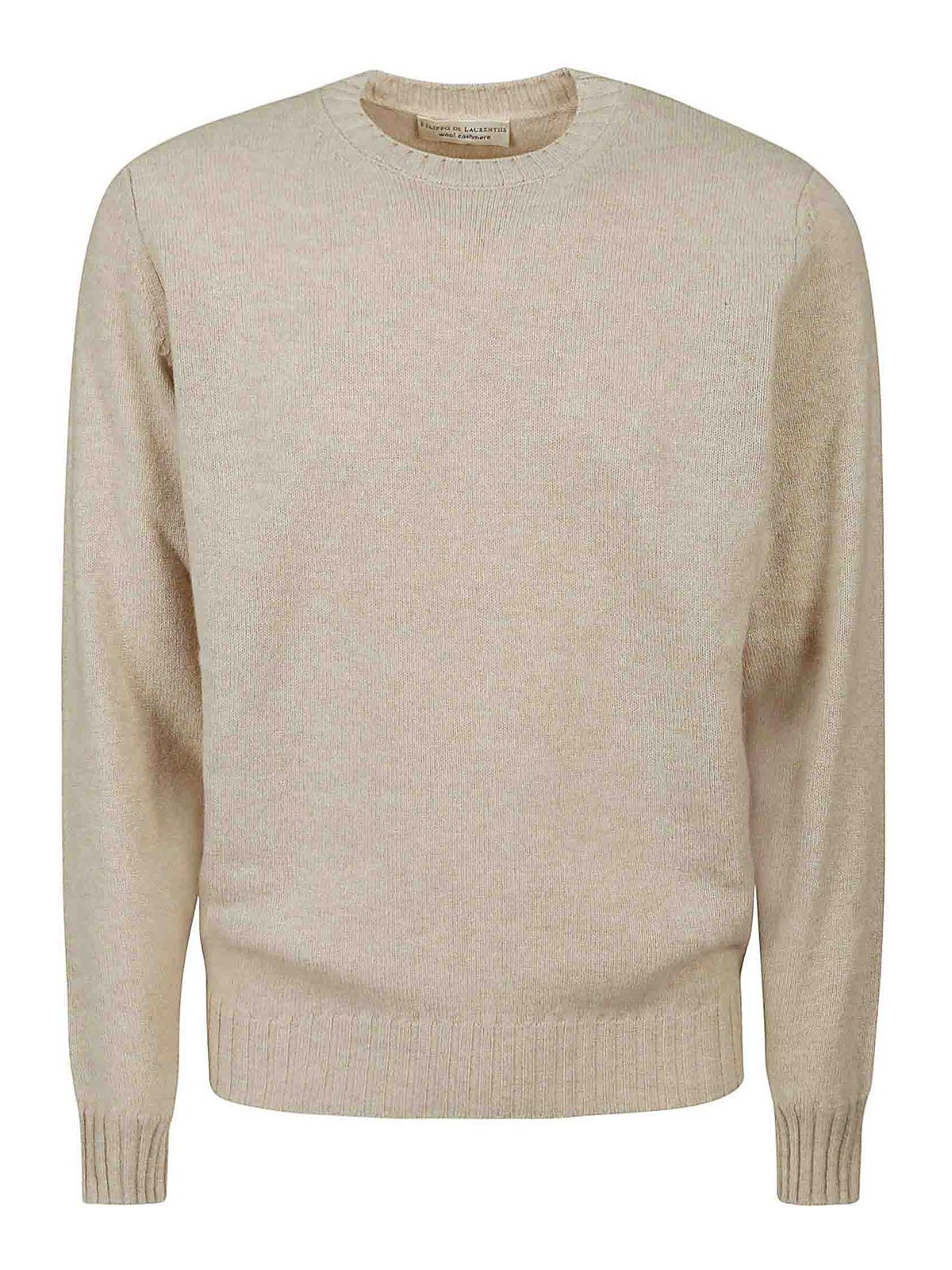 Shop Filippo De Laurentiis Cashmere Wool Pullover In Beis Claro