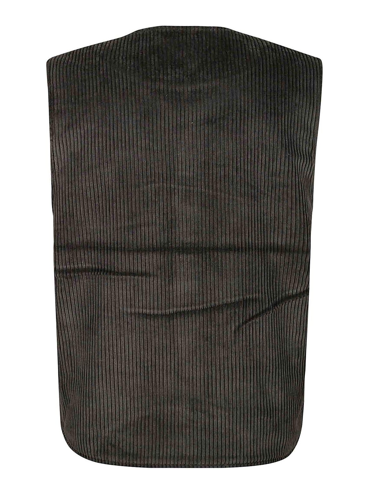 Shop Kappy Corduroy Fleece Vest In Grey
