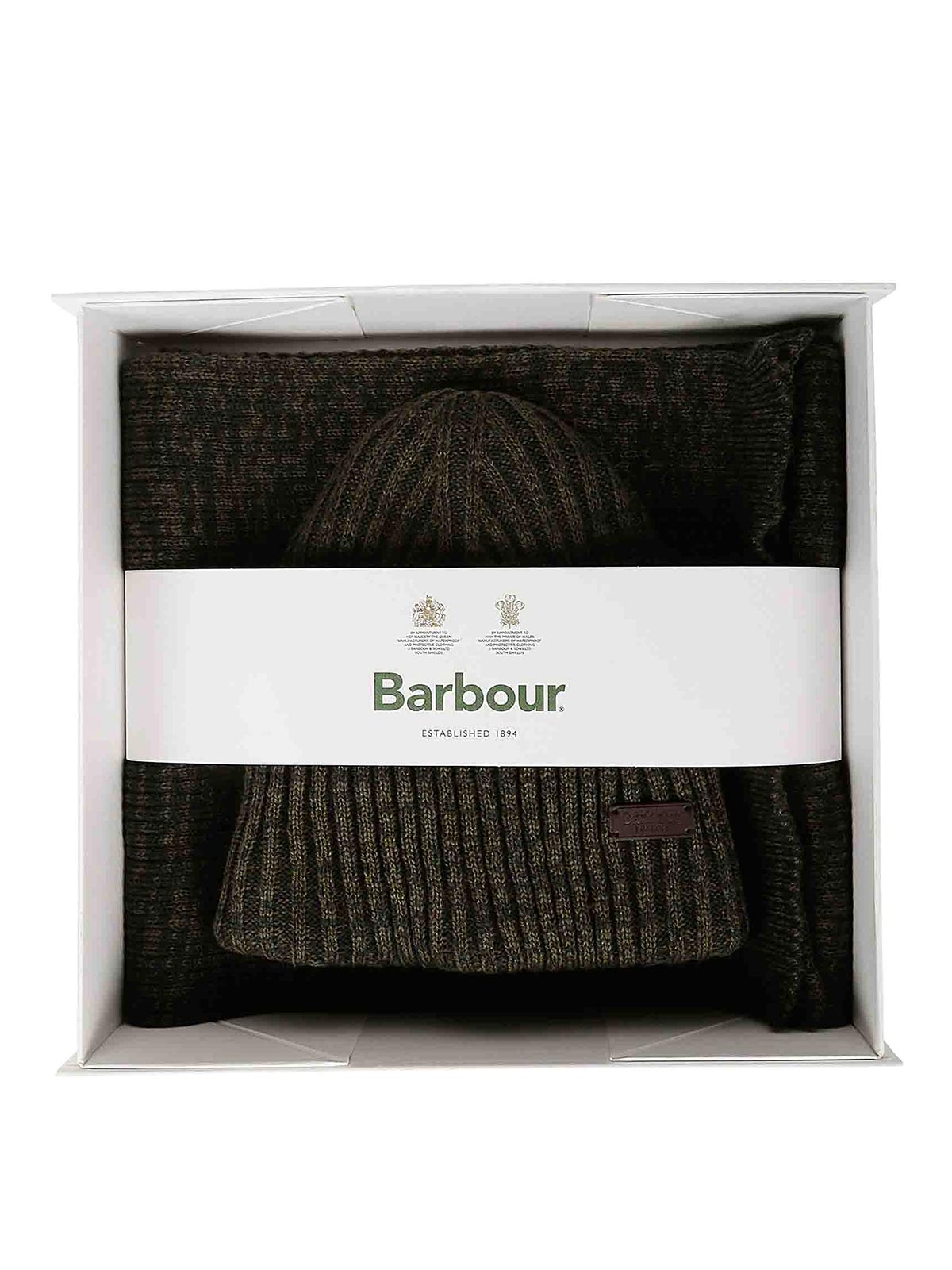 Shop Barbour Crimdon Beanie Scarf In Dark Green