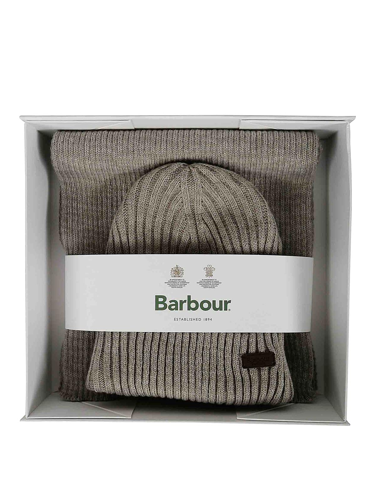 Shop Barbour Crimdon Beanie Scarf In Grey