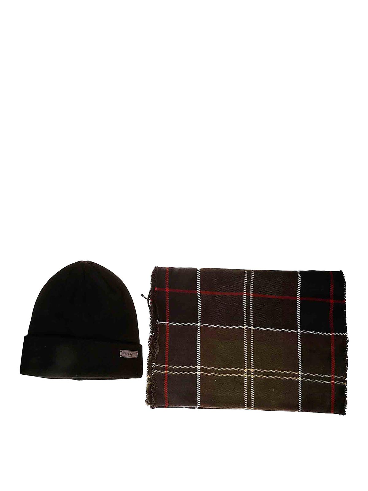 Barbour Tartan Hat And Scarf In Multicolour