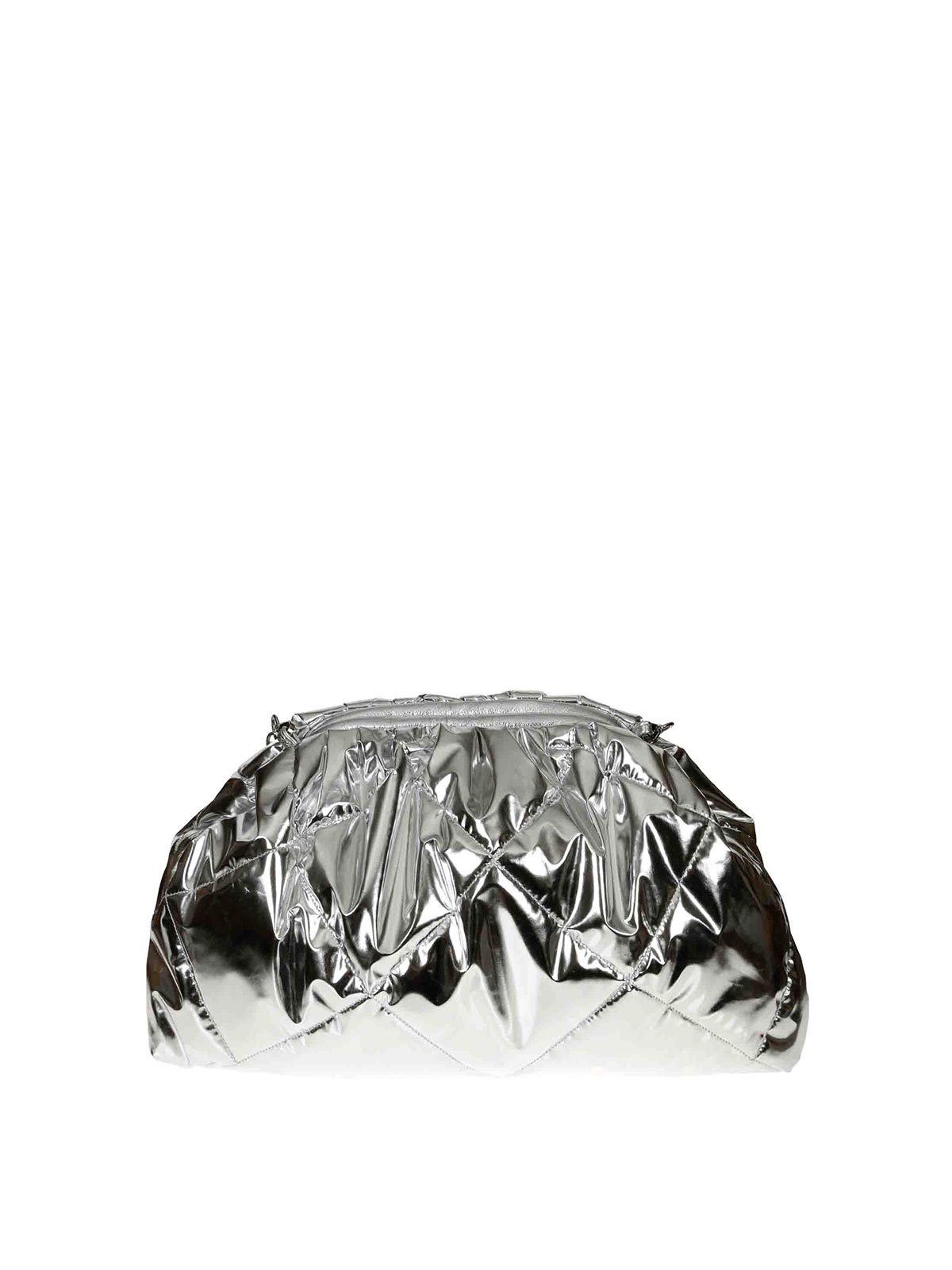 Shop Avenue67 Mini Quilted Bag In Silver
