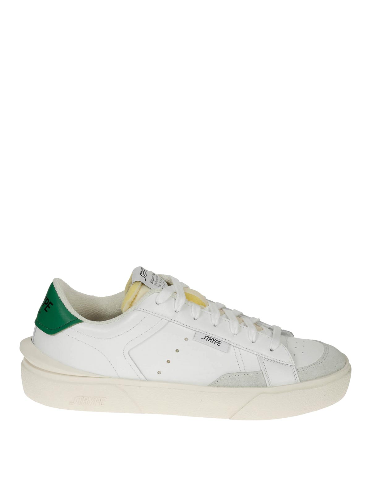 Shop Strype Leather Sneakers In Green