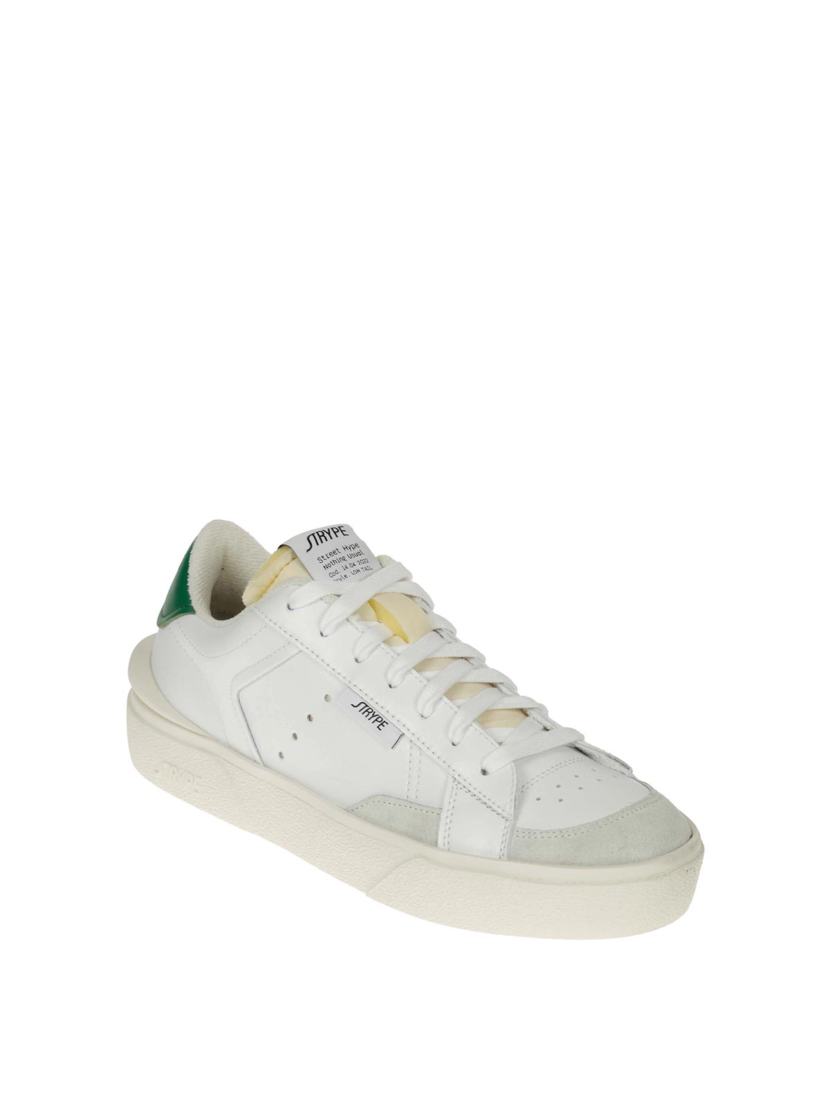 Shop Strype Leather Sneakers In Green