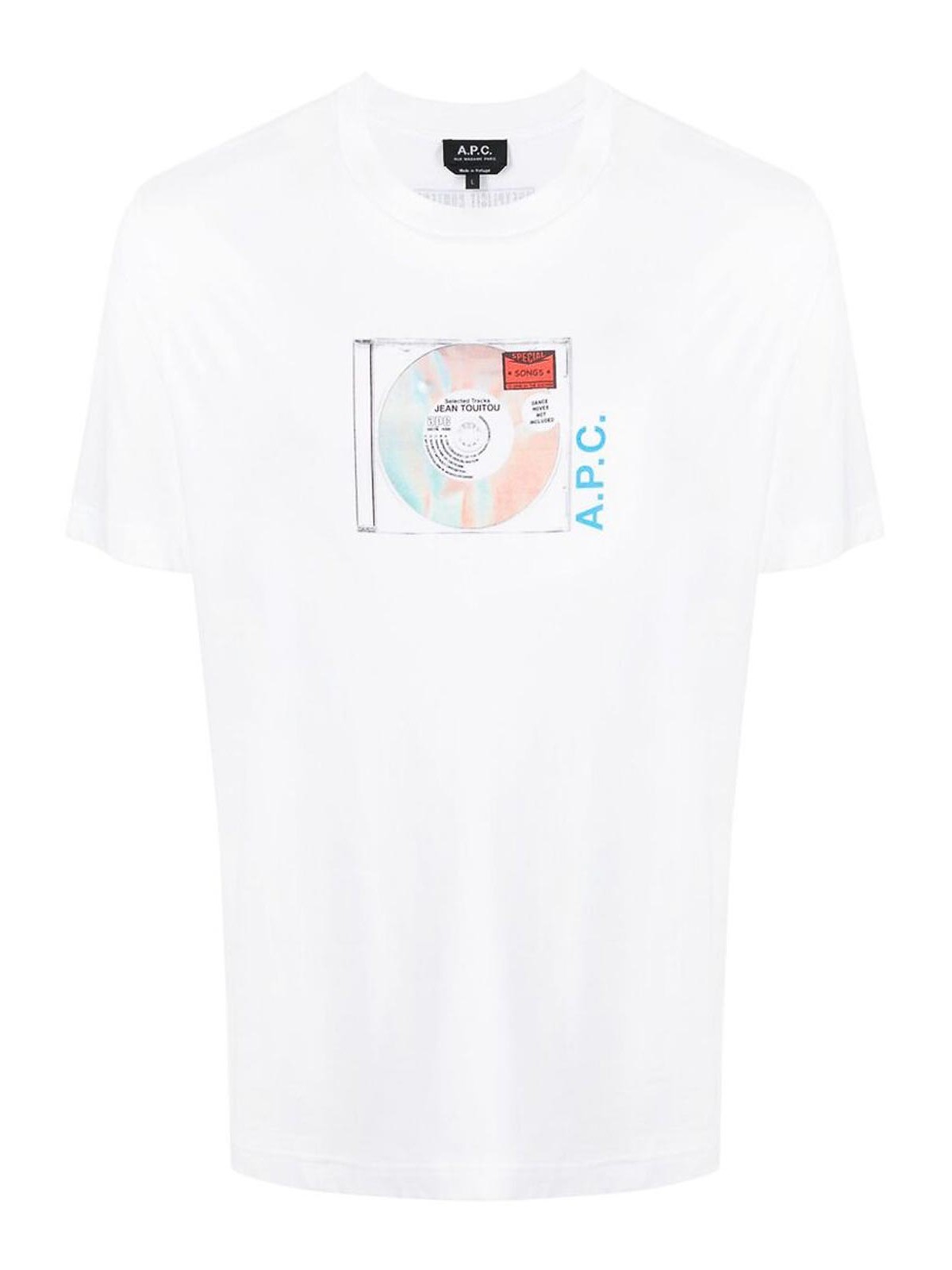 Shop Apc Multicolour Graphic Slogan T-shirt In White