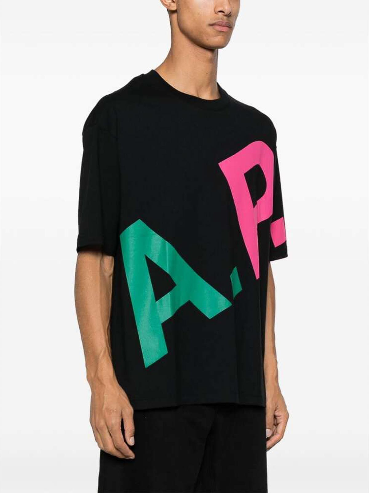 Shop Apc Jet Black Texture T-shirt