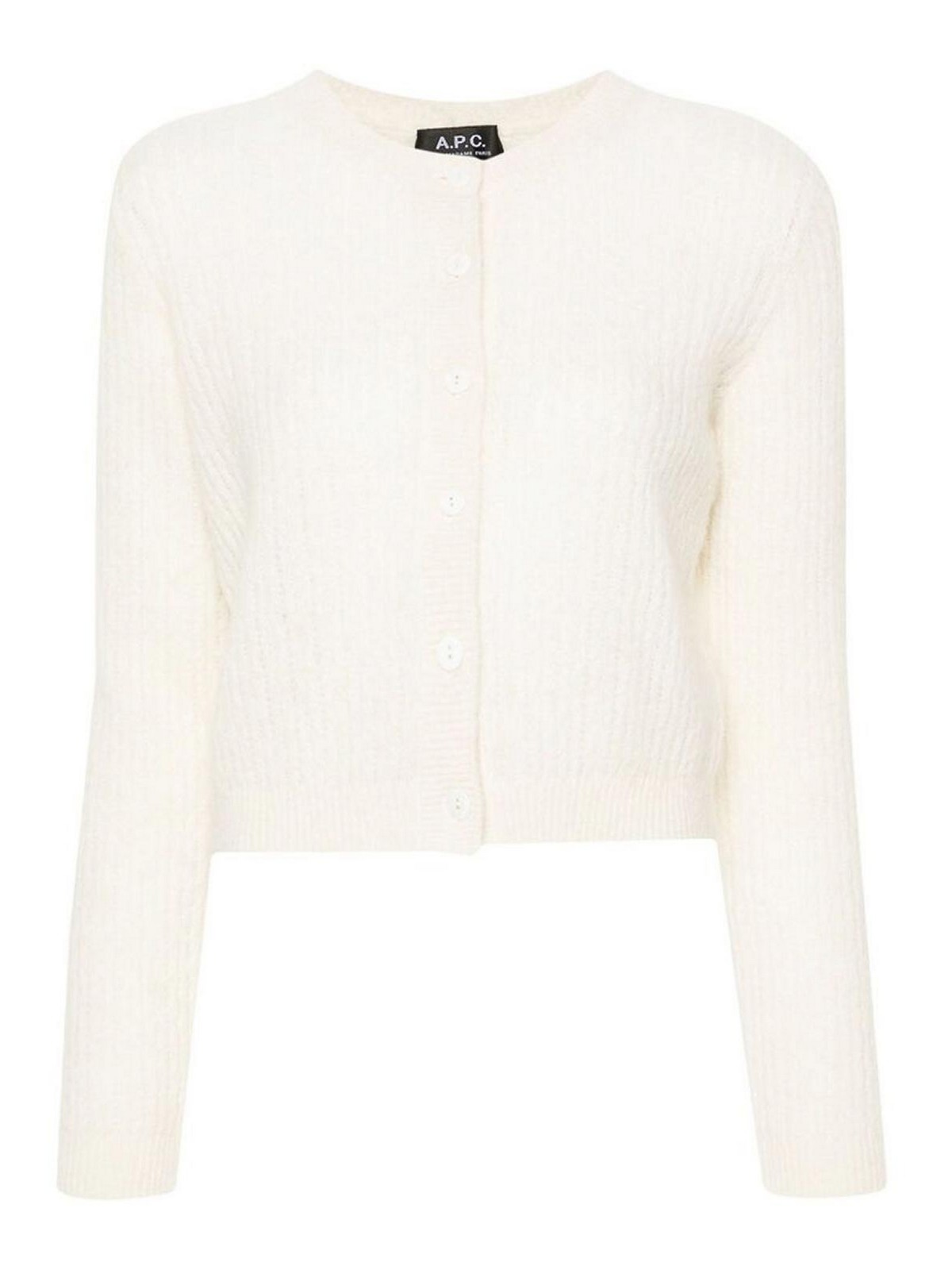 Apc Milo Cable-knit Cardigan In Cream