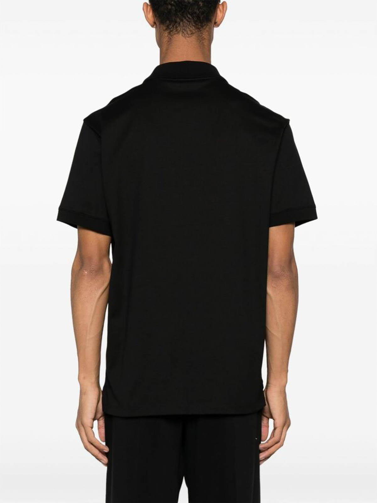 Shop Alexander Mcqueen Black Polo Collar  T-shirt
