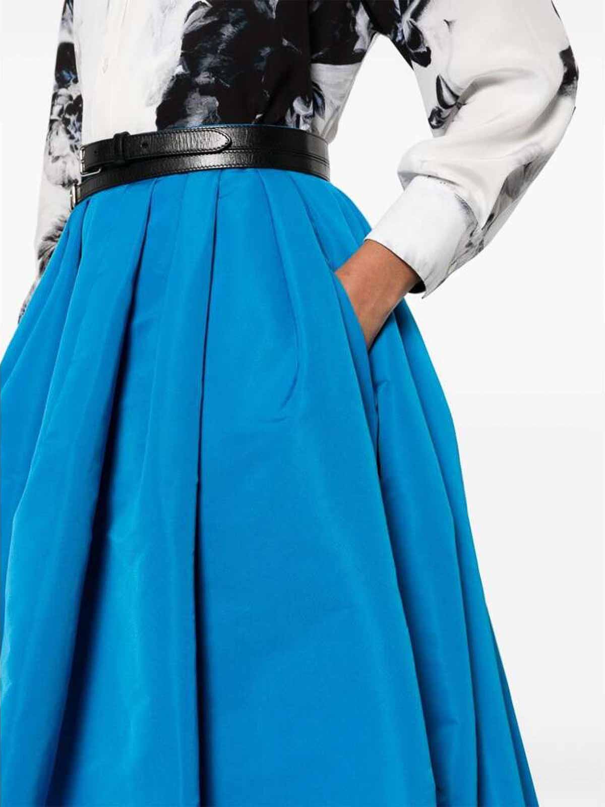 スカート ALEXANDER MCQUEEN Woman Skirt Blue 754828QMACG 4164 Alexander McQueen Denim Skirt - Women's – myCompañero