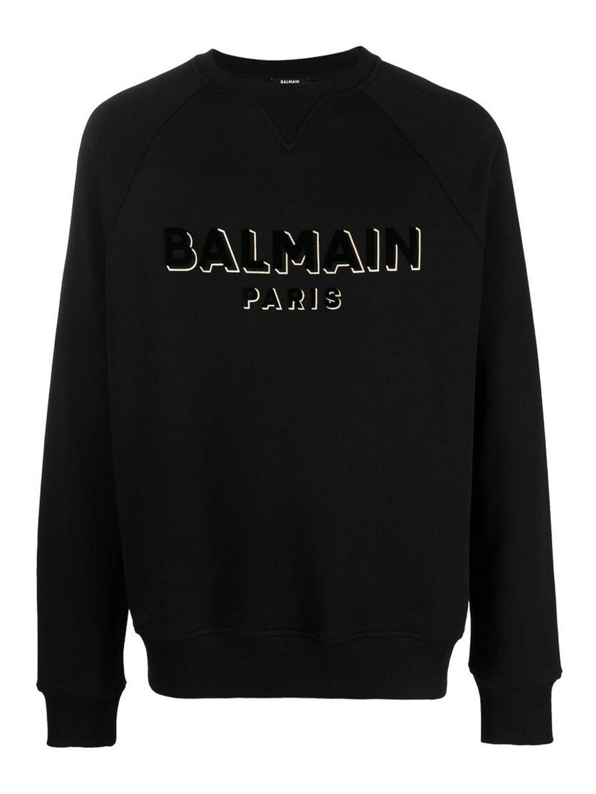 Shop Balmain Black Logo Print Long Sleeve  T-shirt