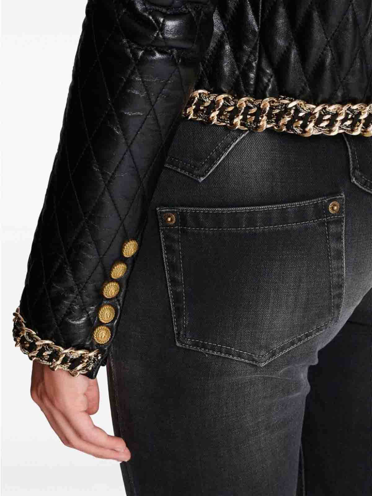 Shop Balmain Chain-link Cardigan In Black