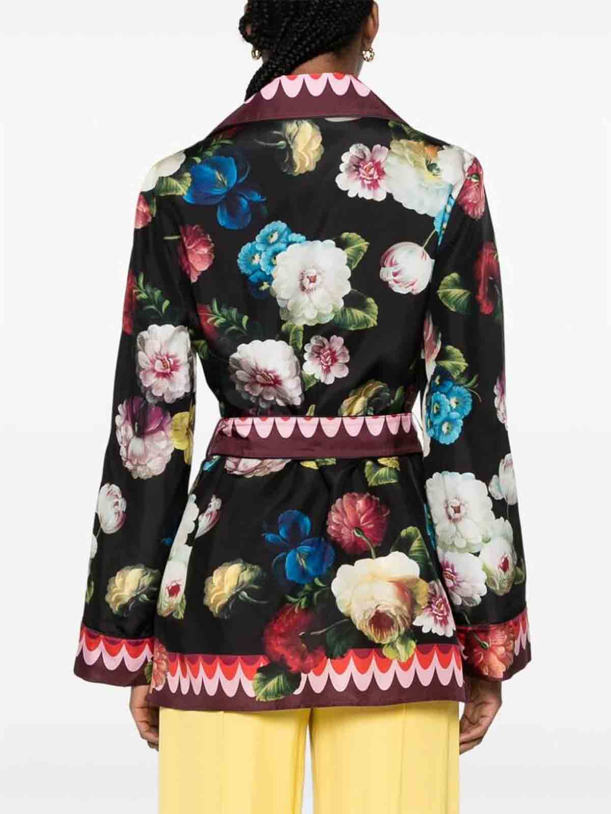 Shop Dolce & Gabbana Black Floral Logo Print Jacket