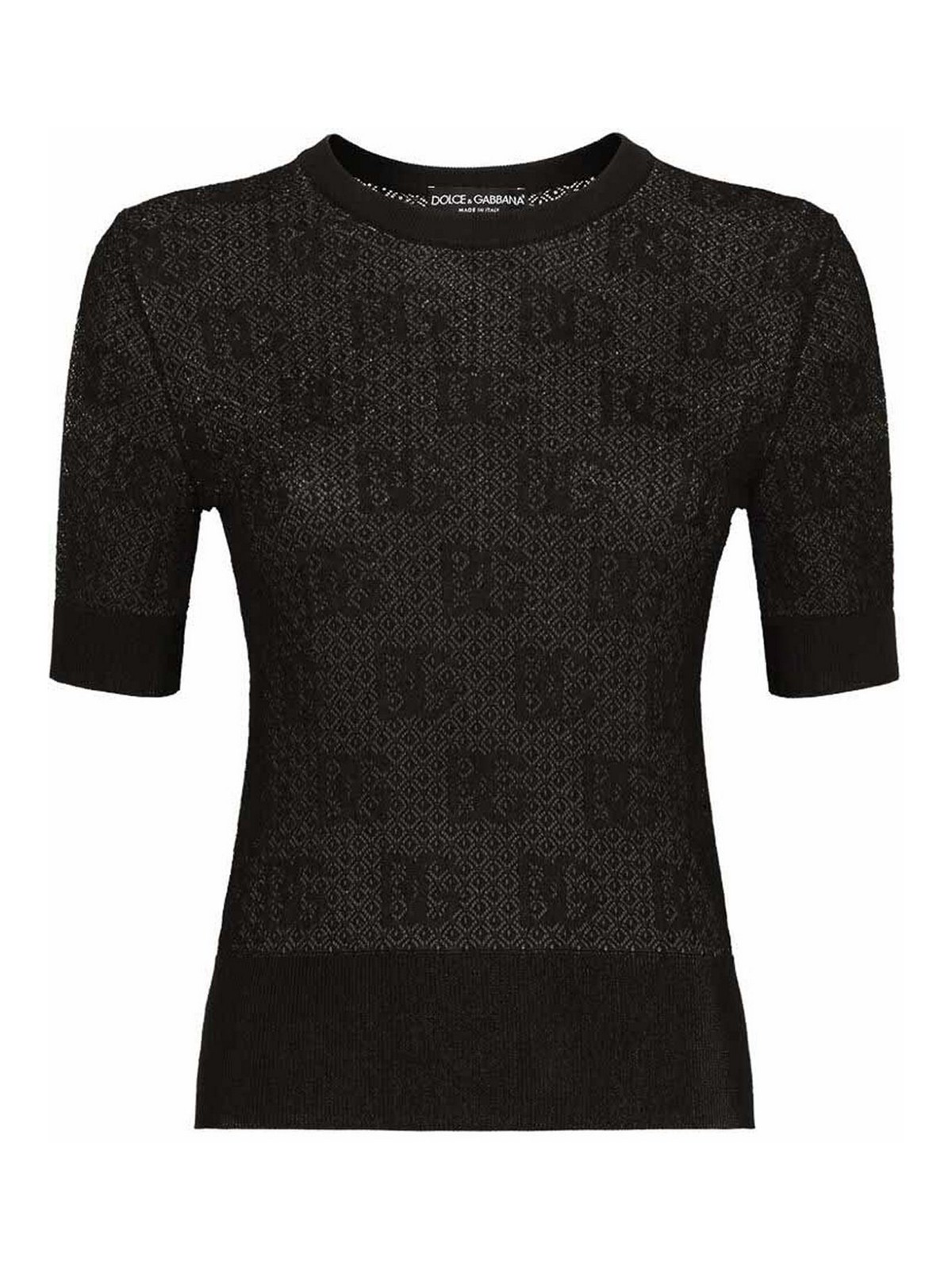 Shop Dolce & Gabbana Jet Black Jacquard Sweater