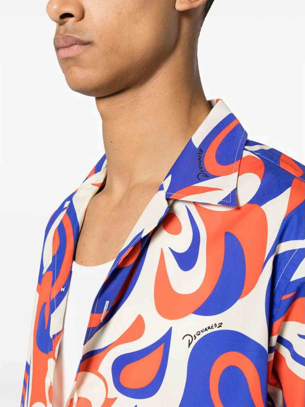 Shop Dsquared2 Semi-sheer Floral Shirt In Multicolour