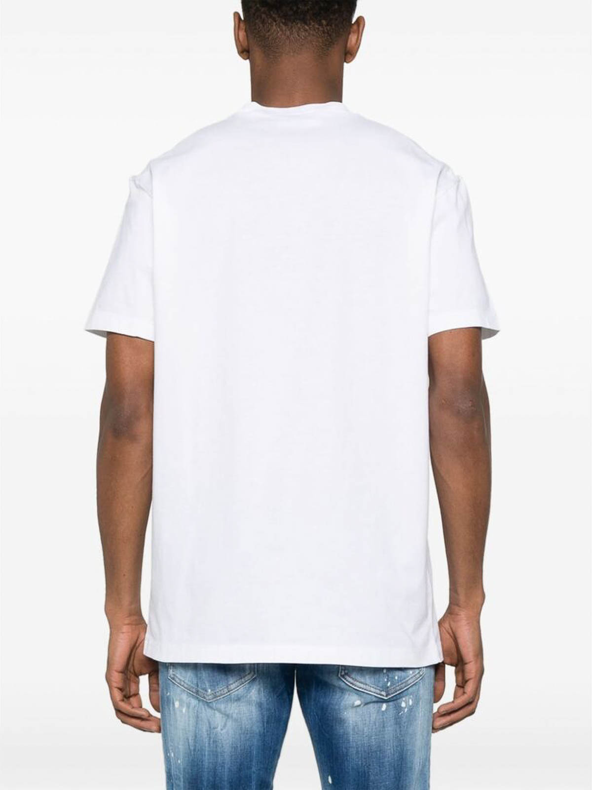 Shop Dsquared2 Red Blue Texture T-shirt In White