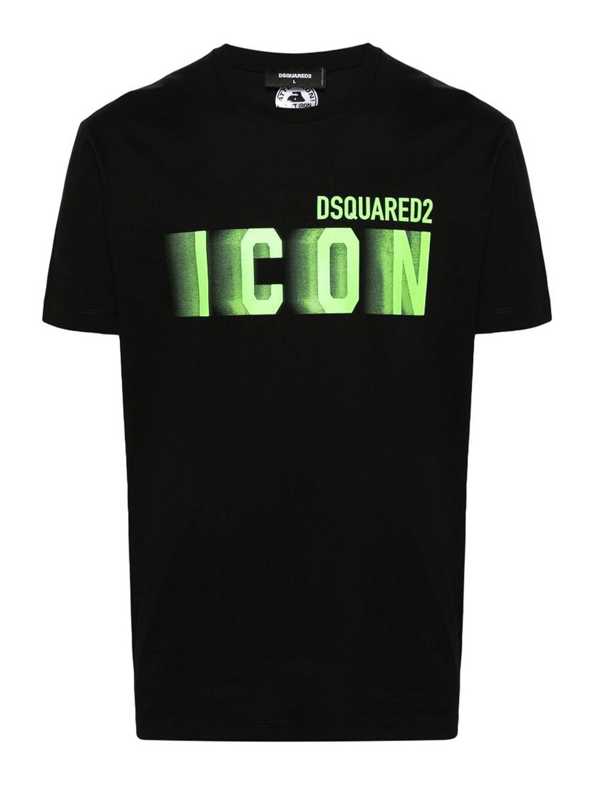 Shop Dsquared2 Neon Logo Icon T-shirt In Black