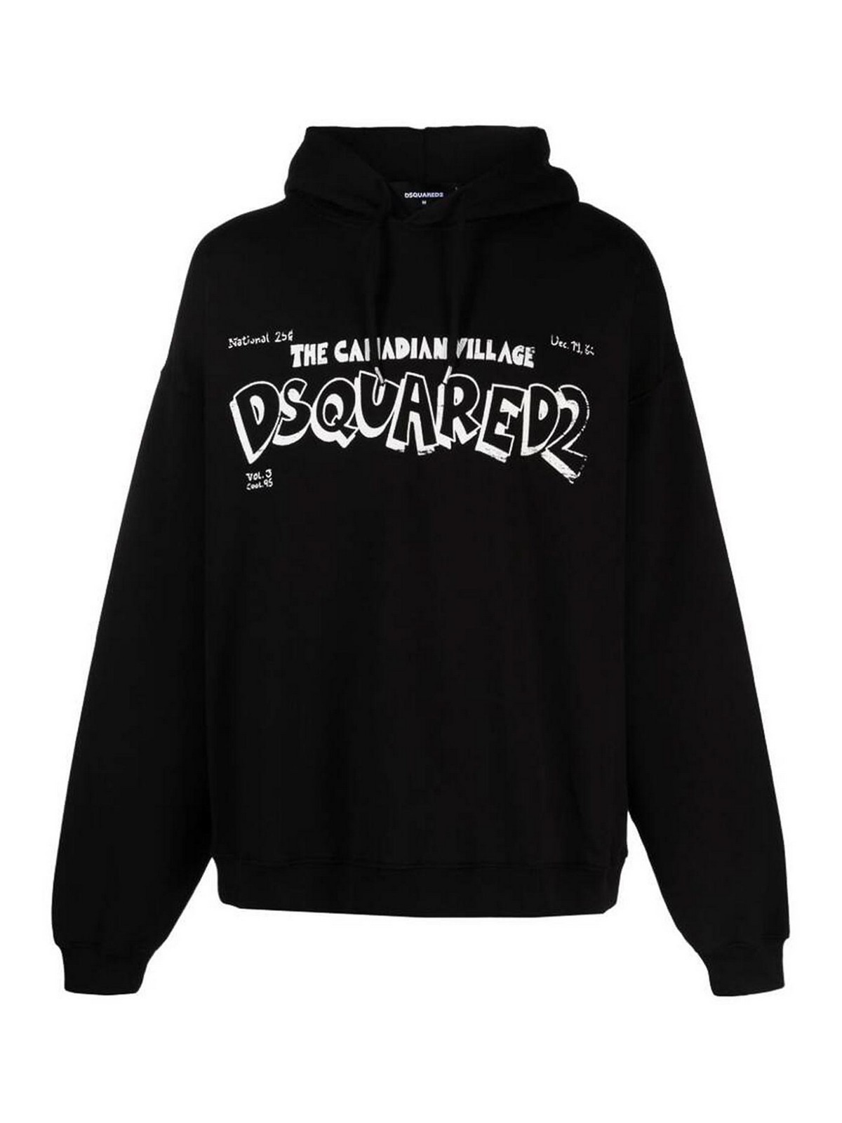 Shop Dsquared2 Blue Denim Drawstring Hood Sweater In Black