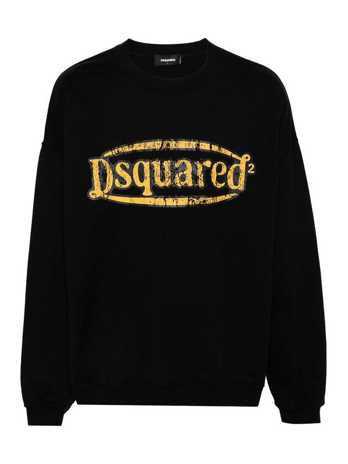 Shop Dsquared2 Black Logo Crew Neck Sweatshirt