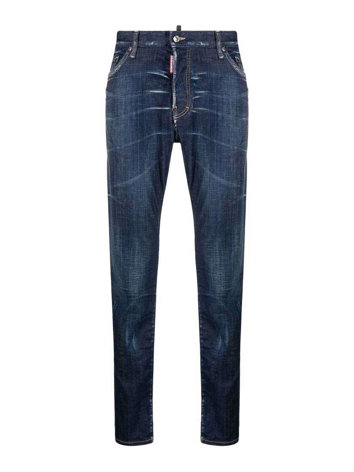 Shop Dsquared2 Slim Cut Streatch Jeans In Blue