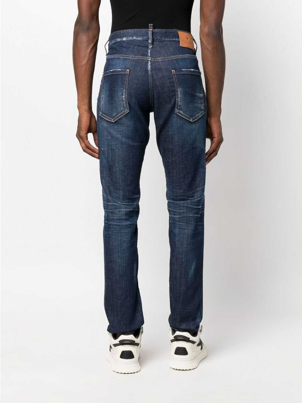 Shop Dsquared2 Slim Cut Streatch Jeans In Blue