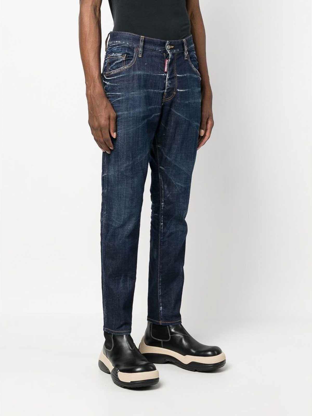 Shop Dsquared2 Bleach-effect Skinny Jeans In Blue