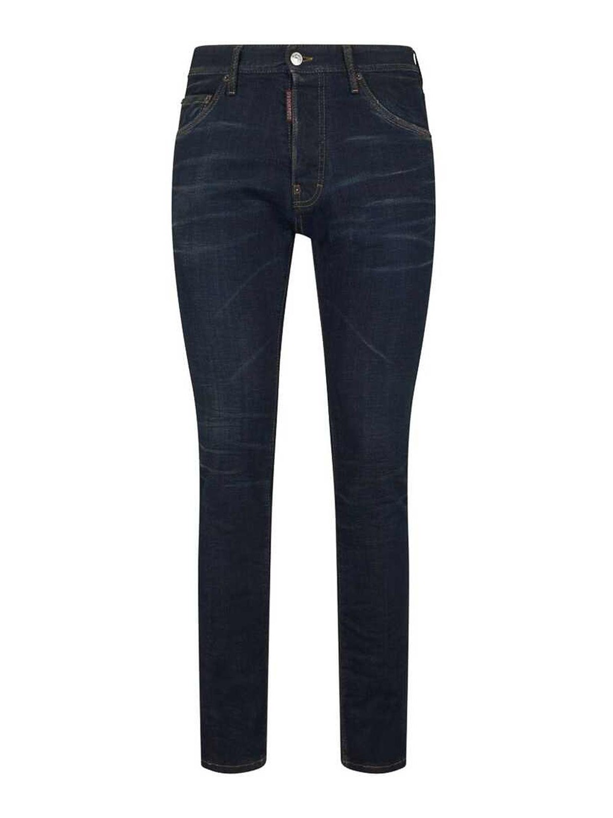 Shop Dsquared2 Navy Blue Skinny Cut Jeans