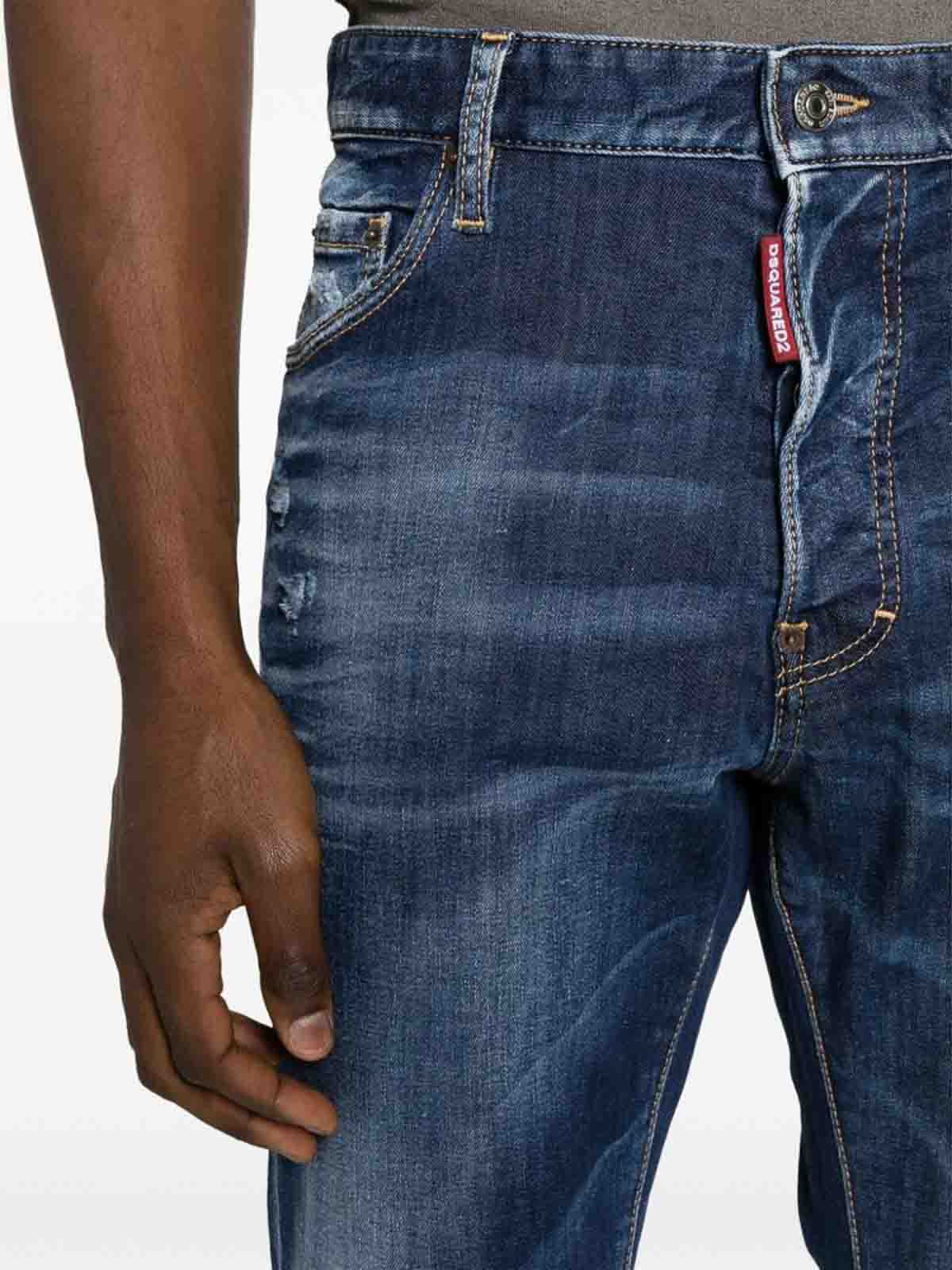 Shop Dsquared2 Skinny Cut Indigo Jeans In Blue